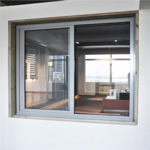 Dachfensterhaus for den Innen- und Außenbereich, abschließbare horizontale Schiebefenster, Aluminiumrahmen for Häuser, Kellerfenster mit normalem Glas, mit Fliegengitterfenster(WxH 24x16in/60x40cm)