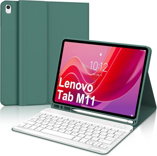 WINCHKING Funda Teclado para Lenovo Tab M11 11 Pulgadas 2024 | Desmontable Funda con Soporte, Magnético Bluetooth Teclado para Tablet Lenovo Tab M11 11 2024, QWERTY Español Ñ, Verde