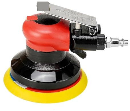 LIJADORA Orbital neumática de 5/6 pulgadas, amoladora de aire, pulidora excéntrica al vacío, herramientas neumáticas Alta eficiencia para madera, compuestos y metal.(5inch sander)