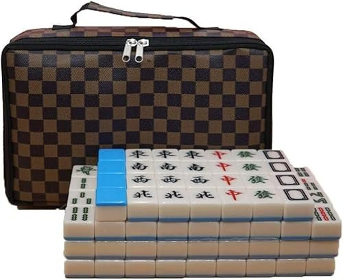 Kanduo Mahjong Chinesisches Mahjong Mah Jongg Set Leicht verständliches Spielset Komplettes Mahjong Mah-Jongg-Set(42x31x21mm)