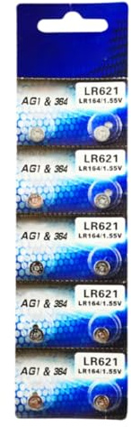 Xuanxi Lot de 10 piles bouton alcalines AG0/LR521 AG1/LR621 AG3/LR41 AG4/LR626 AG13/LR144 AG10 1,55 V pour appareils électroniques