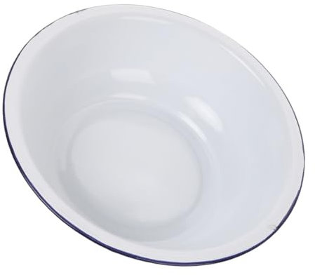 DIYEAH Retro Emaillebecken 36cm Aus Emailliertem Metall Hitzebeständig Mit Großem Fassungsvermögen Für Küche Gemüsewaschen Und Teigkneten Vintage Suppenschüssel