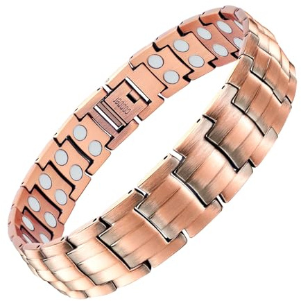 TDEXI Magnetarmband Herren, Kupfer Magnet Armband Herren Männermit Ultra-Stärke Neodym-Magneten und Kupferelementen Schmuck Armbänder