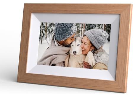 KODAK Cornice per foto digitale, 7 pollici, touchscreen, WiFi abilitato, risoluzione 1024 * 600 16:9, memoria integrata da 32 GB, cornice Burlywood, foto, musica, video, meteo, calendario, orologio