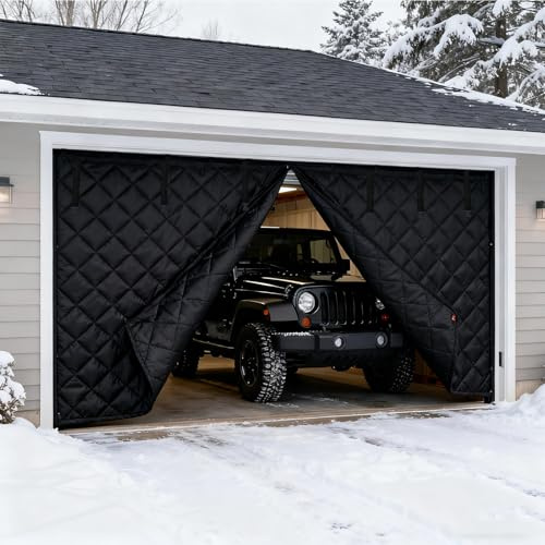 Rideau Thermique Anti Froid Garage, Isolant Porte De Garage, Rideau Thermique Isolant Anti Froid Et Chaleur, Rideaus Pour Porte De Garages, Noir 427x244cm(Noir,244x274 cm)