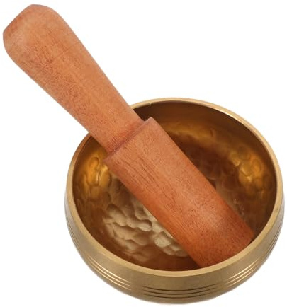 SAFIGLE Mazzuolo per Campane Tibetane Martellato per Yoga Meditazione Preghiera Viaggi Musica con Motivo Decorativo Realizzato con Tecnica Tradizionale