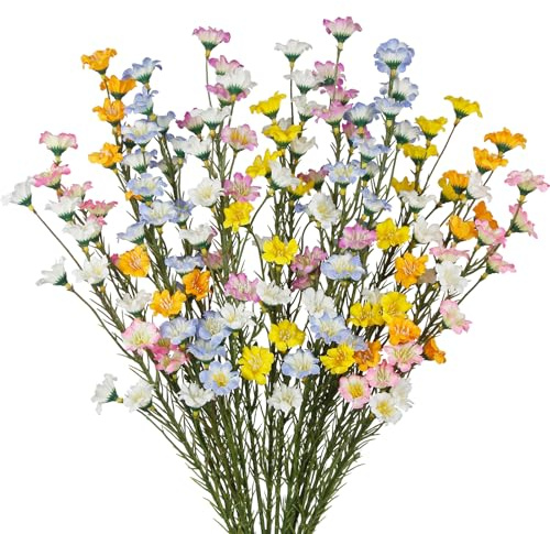 CEWUDA 16 Stück Wildblumen Künstliche Maiglöckchen Blumen Seiden Kunstblumen Blumenstrauß wie Echt Künstliche Blumen mit Stielen für Indoor Outdoor Geburtstag Hochzeit Partei Tischaufsätze Heim Dekor