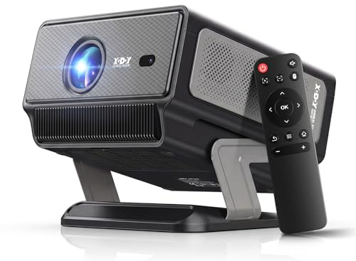 Xgody A8 Beamer, 4K/8K Unterstützt, Full HD 1080P, 1200 ANSI, Autofokus & 6D Trapezkorrektur, Android 14, WiFi & Bluetooth, Tragbarer Projektor mit 2×8W Sound, Heimkino & Outdoor
