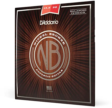 D'Addario Guitar Strings - Acoustic Guitar Strings - Nickel Bronze - For 6 String Guitar - Natural, Clear, & Focused Tone - NB13556BT - Medium (Balance Tension), 0135-056