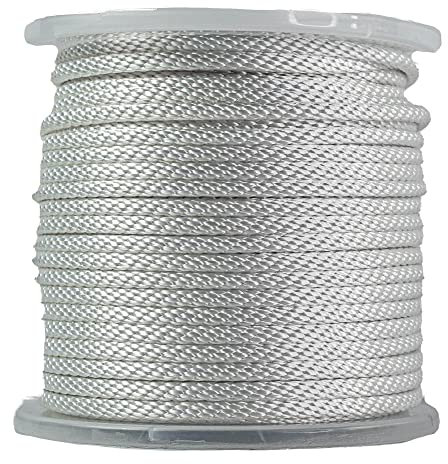 SGT KNOTS Massiv Braid Dacron Polyester Seil 1/20,3 cm 5/81,3 cm 3/40,6 cm 1/10,2 cm 5/40,6 cm 3/20,3 cm (Verschiedene Längen), weiß