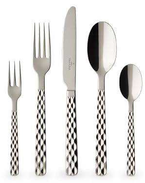 Villeroy & Boch - Boston Besteck Set 30 teilig 6 Personen, Spülmaschinenfest, Rostfrei, Tafelbesteck, Essbesteck, Gabel, Messer, Besteck 30 Tlg., Essbesteck Set, Besteckset, Edelstahl