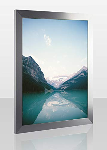 Bilderrahmen Monzetta Puzzlerahmen 48x64 Alu gebürstet Dekor 64x48 cm Klares Kunstglas