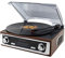 Soundmaster PL196H Retro Vintage Plattenspieler mit Lautsprechern Radio und Kopfhörerbuchse 3 Geschwindigkeiten 33/45 / 78 RPM UPM Stereolautsprecher