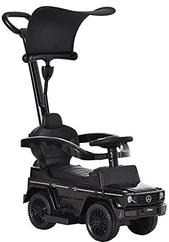 HOMCOM 3 in 1 Kids Children Ride on Push Car Toddler Sliding Car G350 Licensed Walker Foot to Floor Slider Push-Along with Horn Steering Wheel NO POWER Manual, Black