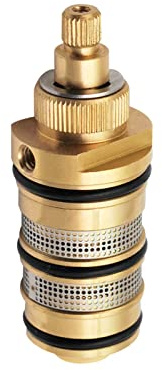 CE/Rohs 1 Way Control Thermostat Shower Room Tap Screw Thread Temperature Mixer Thermostatic Faucet for Bathroom Hole Size 10cm Water Mixing Valve, Brass Cartridge, Dual Handle (A)