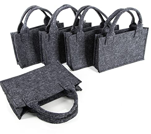 5 Filztaschen Weihnachten 21 x 14 x 6 cm - kleine Geschenktaschen als Weihnachtsverpackung für Kunden, Kollegen, Freunde - Logbuch-Verlag