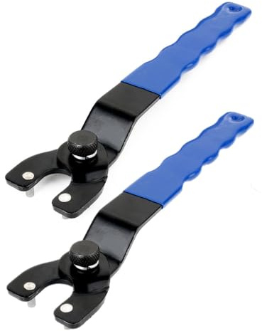 2 Pieces Adjustable Angle Grinder Spanner,Universal 8-50mm Angle Grinder Spanner Key Adjustable Pin Wrench with Plastic Handle for Angle Grinders, with Wrench