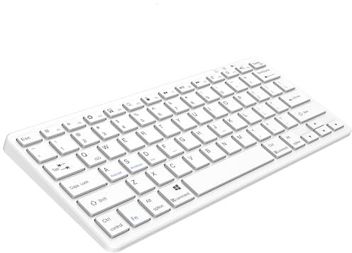 aMZCaSE Bluetooth Keyboard for iPad & Tablets - Wireless, Compatible with iPad 10.2''/9.7'', iPad Pro 11''/12.9'', Windows, iOS, Android - White