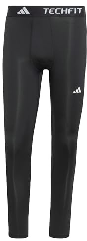 adidas Uomo TECHFIT COMPRESSION TRAINING 3-STRIPES LONG TIGHT, Black, M