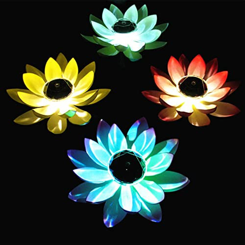 Nénuphar Artificiel LED Lumière de fleur à énergie solaire forme de lotus artificiel Fountain Fountain Ponde de jardin lampe de nuit solaire lumière de la piscine de nuit Nénuphars flottants ( Color :