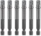 6 Pack 1/4 Inch Square Socket Adapter Bits for Drill and Impact Driver - Power Bit Set for Automotive DIY, Hex Shank, Silver