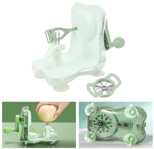 Niiyen Trancheuse à Pommes Éplucheur Ensemble Évideur Manivelle Traitement des Fruits Outils de Cuisine avec Vide-Pomme Éplucheur de Légumes de Pommes de Terre en Acier Inoxydable