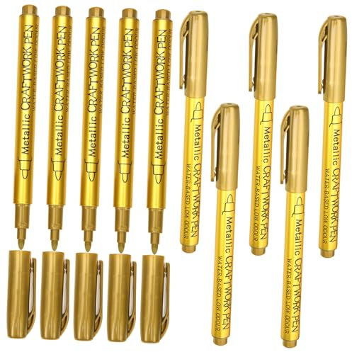 BELLIFFY 10stücke Teiliges Metallic Paint Marker Mit Weicher Langlebiger Spitze Für Reifen Keramik Metall Holz Wasserfeste Farbe Für Diy-graffiti Und Kreative Kunstgestaltung