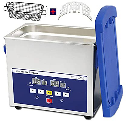 DEEguess Ultraschallreiniger Maschine 3L 120W Digital Einstellbare Timer/Heizung Funktion, Edelstahl Bad FüR Zahnersatz Uhren Elektronik Teile Labor Industrie Schmuck Gewerbeheim,Machine+Basket+Rack
