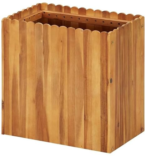 Trädgårdsrabatt av massivt akaciaträ (oljat) 50 x 30 x 50 cm – hållbar och naturlig för grönsaker, örter och blommor – perfekt för små trädgårdar och balkonger