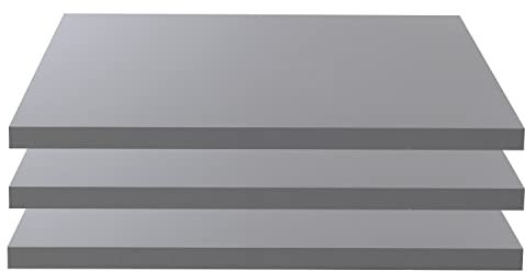 FORTE 3-er Set Einlegeböden schmal, Holzwerstoff, grau, 47,8 x 42 x 2,2 cm