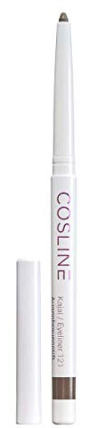 COSLINE Kajal Eyeliner und Augenbrauenstift 121 Chocolate, Braun, Wasserfester Kajal, Verschmiert nicht, Hellbrauner Lidstrich, Weiches Auftragen, Starke Pigmentierung, Vegan, Made in Germany