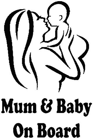 Auto-Aufkleber, Aufschrift Mum Baby on Board, reflektierend, Schwarz