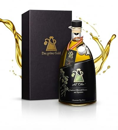 Al'Oleo Natives Olivenöl Extra 500ml – Ungefiltert & Kaltgepresst – 5 Global Awards Gewinner – Neue Ernte 2025/2026 aus Spanien – 1000-jährige Olivenbäume – Hoher Polyphenolgehalt – Aloreña Oliven