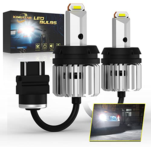 KIMLATAR 3157 LED Bulbs for Back Up Reverse Lights, CANBUS Error Free, CSP 6-SMD 300% Upgraded 6500K High Brightness 3156 LED Reverse Light Bulbs（Pack of 2）