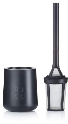 Barista & Co Brew It Stick Coffee & Tea Infuser - Reusable Coffee Strainer with Pot Holder - Black Coffee and Tea Steeper with Stainless Steel Mesh to Use a Medium to Coarse Ground Coffee