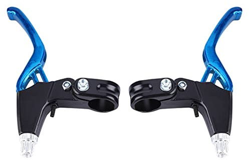 Nimomo Leve Freno Bicicletta, 1 Paio Maniglie Livello Freno Ciclismo Universali Manubrio in Lega di Alluminio per MTB Mountain Bike Bicicletta da Strada, Diametro 22mm(Blu)