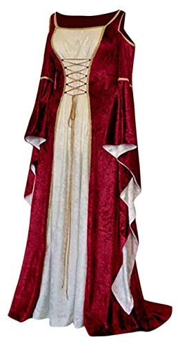 Abito medievale in velluto da donna, taglie forti, spalle scoperte, maniche lunghe, abito lungo irlandese medievale, costume da fiera rinascimentale, abito da ballo, vintage, gotico, abito da ballo,