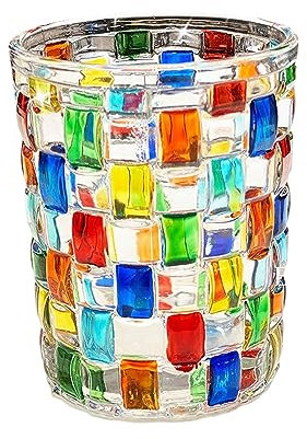 Copa de cóctel multicolor, a rayas, vasos de whisky pintados, adecuado para beber, bebidas (color blanco)