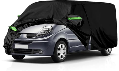 Autoschutzhülle Auto Abdeckung Geeignet für Renault Trafic 2010-2023, SWB Autoabdeckung Auto Abdeckplane mit Türreißverschluss Schloss und winddichten Bändern für Sonne Schnee Regen Staubschutz