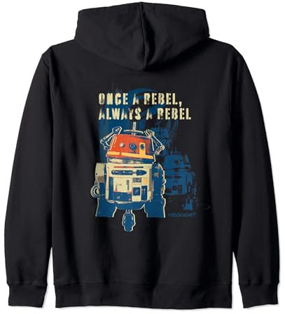 Star Wars Ahsoka Rebels Chopper Once a Rebel Always a Rebel Zip Hoodie