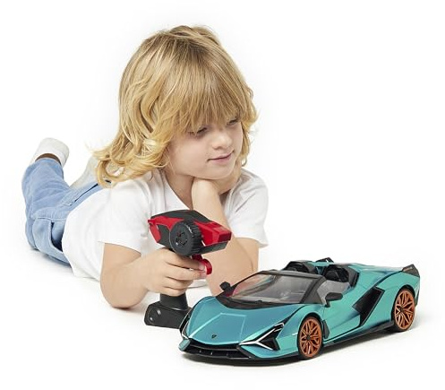 CMJ RC CARS Lamborghini Sian Offiziell Lizenziertes Ferngesteuertes Auto - 1:12 Maßstab Modell Lambo mit 7,4V 900mAh Batterie, 12 Km/h Geschwindigkeit, LED Lichtern und 2,4Ghz Fernbedienung