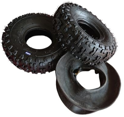 HMParts 2 pneumatici quad, 4.10-4, con 2 tubi per ATV, quad, trattore prato, tosaerba, quad, elettroquad, spazzaneve