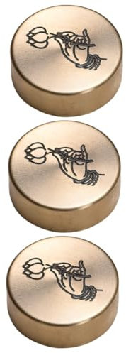 VANZACK 3 Stück Runder Briefbeschwerer Aus Massivem Kupfer Für Die Kalligraphie-Praxis Elegante Chinesische Kunstversorgung