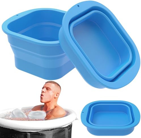 Foribyw 2Pack Foldable Ice Block Mold, 4-6lbs Extra Large Ice Cube Molds, Square Silicone Ice Block Tray, Food Grade Big Ice Brick Mold, Reusable Big Ice Block Mold for Chiller Food Ice Bath