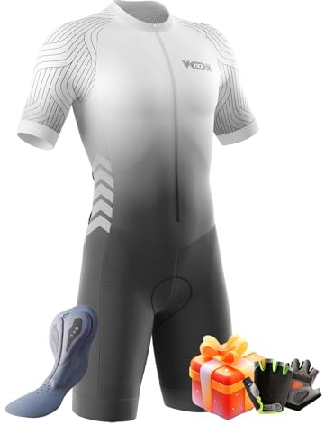 Homme Pro Trifonction Manches Courtes Sports de Plein Air Vêtements de Triathlon,Combinaison de Triathlon à Manches Courtes pour entraînement à vélo (Typ-10,S)