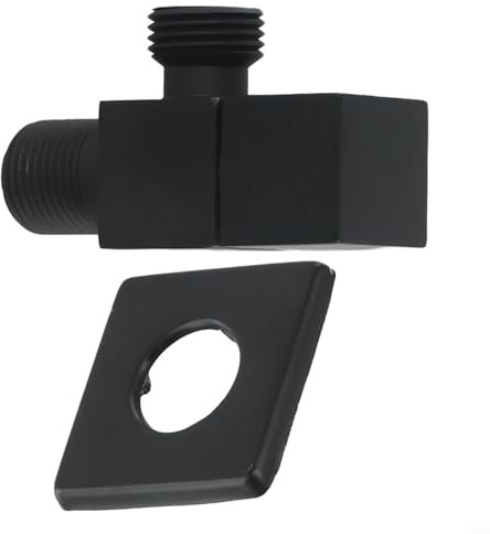 Messingventil für Wassersteuerung, schwarzes Absperrventil, 30,5 cm Wandarmatur (schwarz)