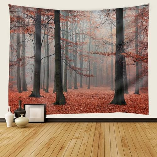 Musihy Wald Wandteppich, Wandteppich Natur Bäume Wanddeko für Schlafzimmer Wohnzimmer Wohnheim | 210x140cm