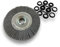 Brosse circulaire NYLON Abrasif | Ø 200 mm | Epaisseur 3 rangs | Carbure de silicium Grain 120 | Alésage 32 mm + réducteur bague 25/22/20/16/12 mm | Touret meuleuse ponceuse | Kibros 238203KR_120