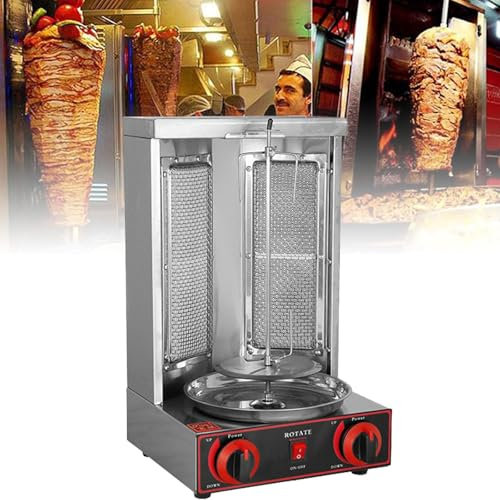 Dfdieratve MáQuina para Asar Shawarma, Capacidad de 13 Libras, MáQuina para Cocinar Pollo Shawarma, Asador Vertical de Propano, para Fiestas en la Cocina del Restaurante en El Hogar,barbecuestove