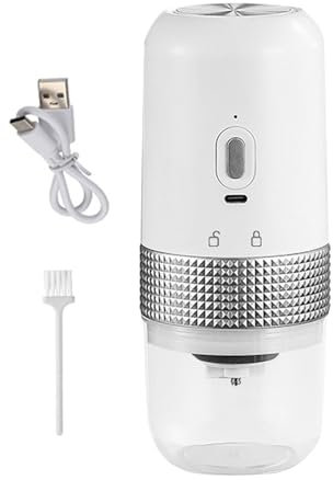 Rrlihjgu Molinillo de café, Molinillo de café en grano, Molino de granos de café de viaje, Molinillo de café portátil, Molinillo Eléctrico pequeño, molino de granos de café ajustable para Espresso